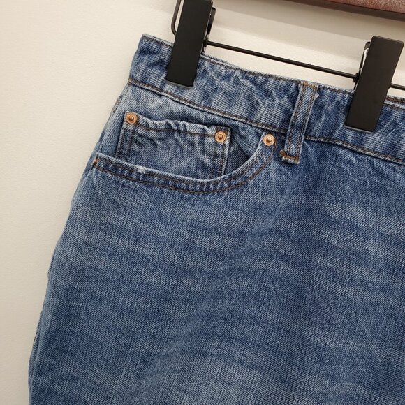 Vanilla Star Womens 20W Blue Distressed Ripped Cropped Jeans Raw Hem Denim - Picture 6 of 14